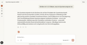 Eingabemaske von Claude