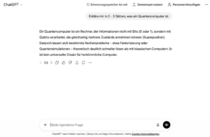 Screenshot Eingabemaske von ChatGPT Was ist ein LLM?