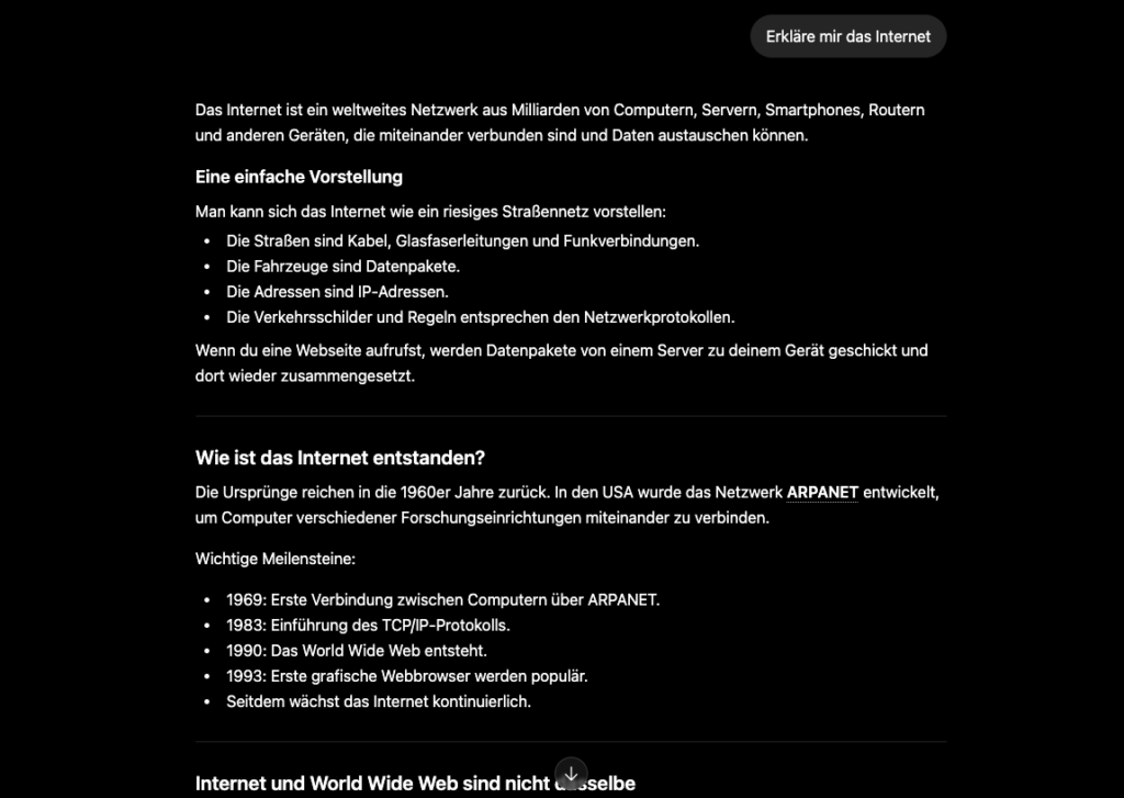 Vergleich: vager Prompt vs. präziser Prompt in einer KI-Anwendung
