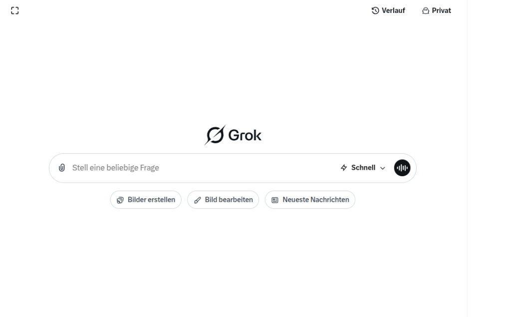 Screenshot der Grok-Oberfläche von xAI