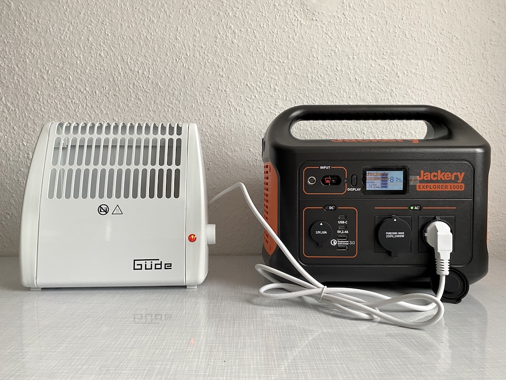 Die Jackery beim Test mit den Frostwächter