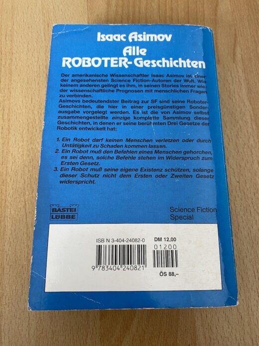Rückseite des Buchs Alle Roboter-Geschichten von Isaac Asimov