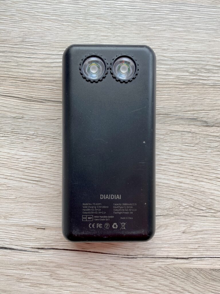 Powerbank Rückseite