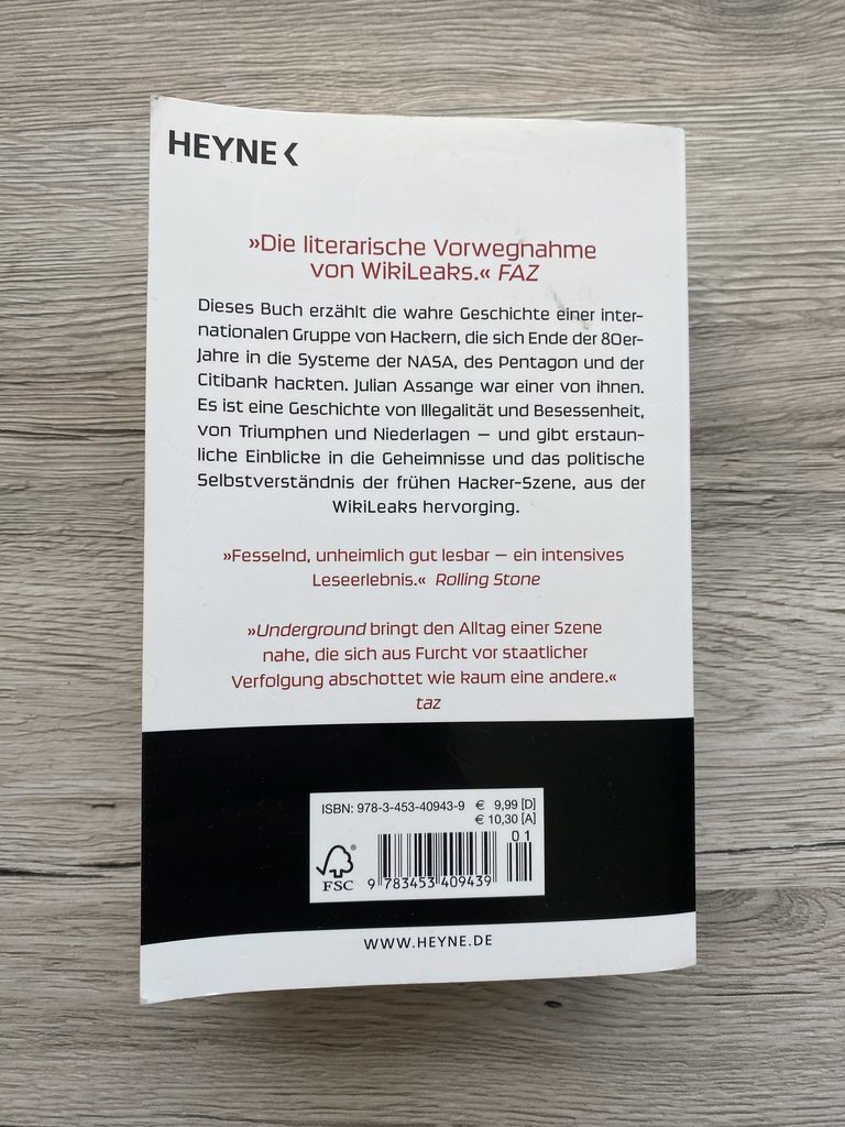 Underground
Buch Rückseite